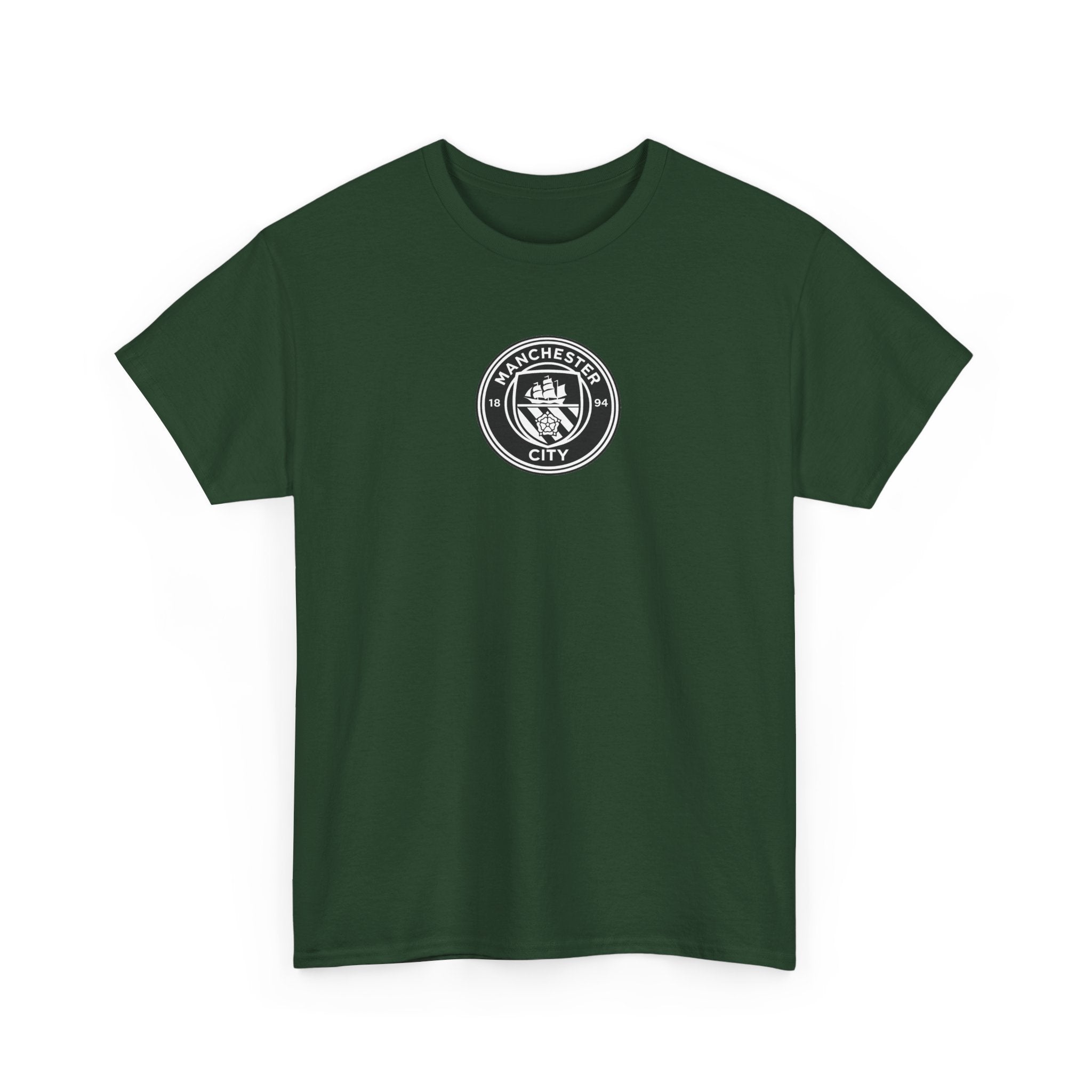 Man City Unofficial T-Shirt — Vintage Crest Logo Tee (Small Chest Emblem)