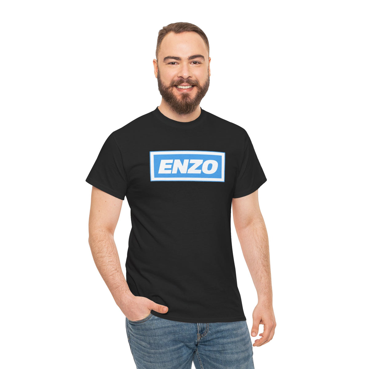 Enzo Man City Inspired Logo Tee — Classic Box-Logo Graphic T-Shirt