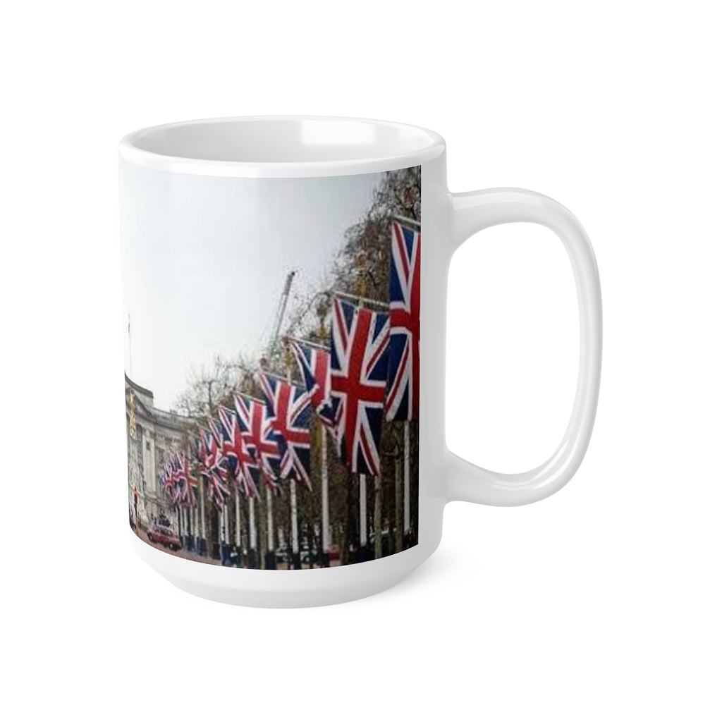 Union Jack Street Scene Ceramic Coffee Mug — 11oz & 15oz