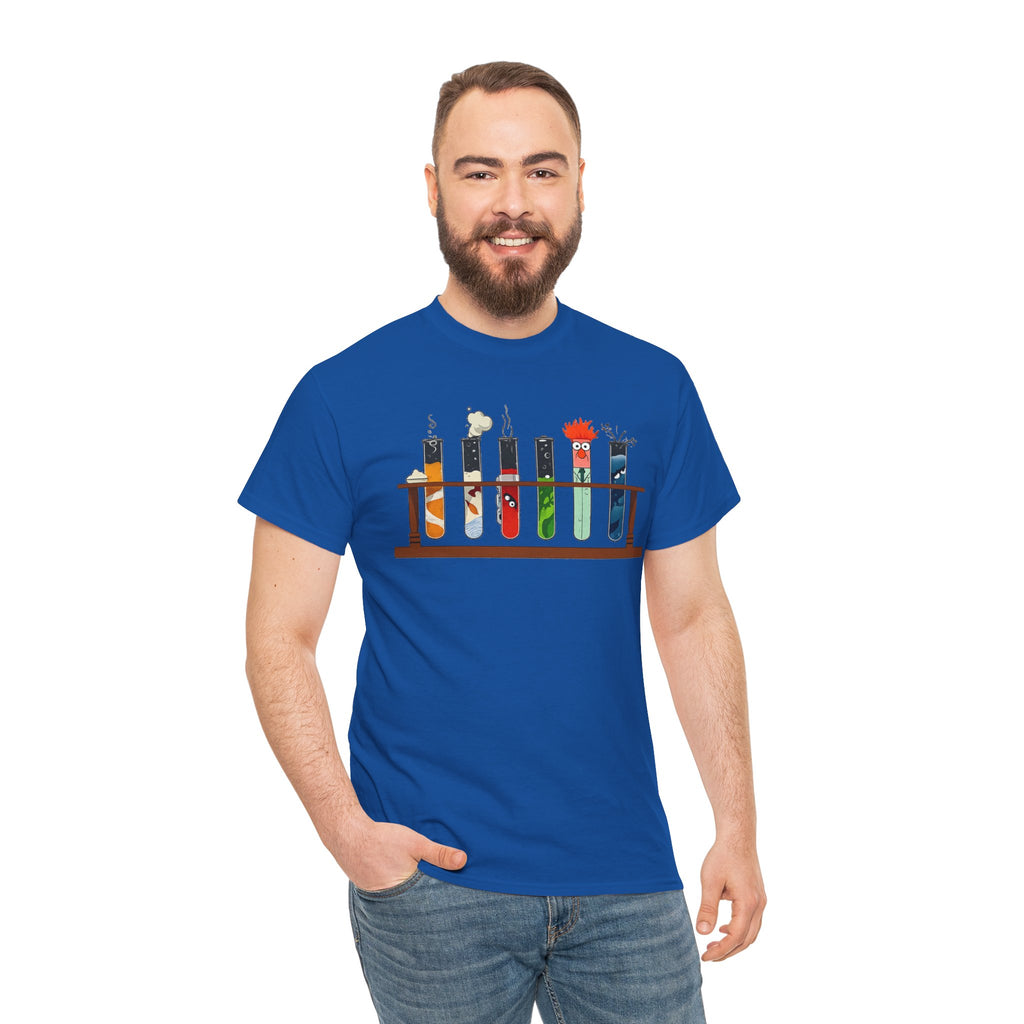 Muppets Beaker Science Test Tube Cats T‑Shirt — Cute Laboratory Cat Illustrations Tee