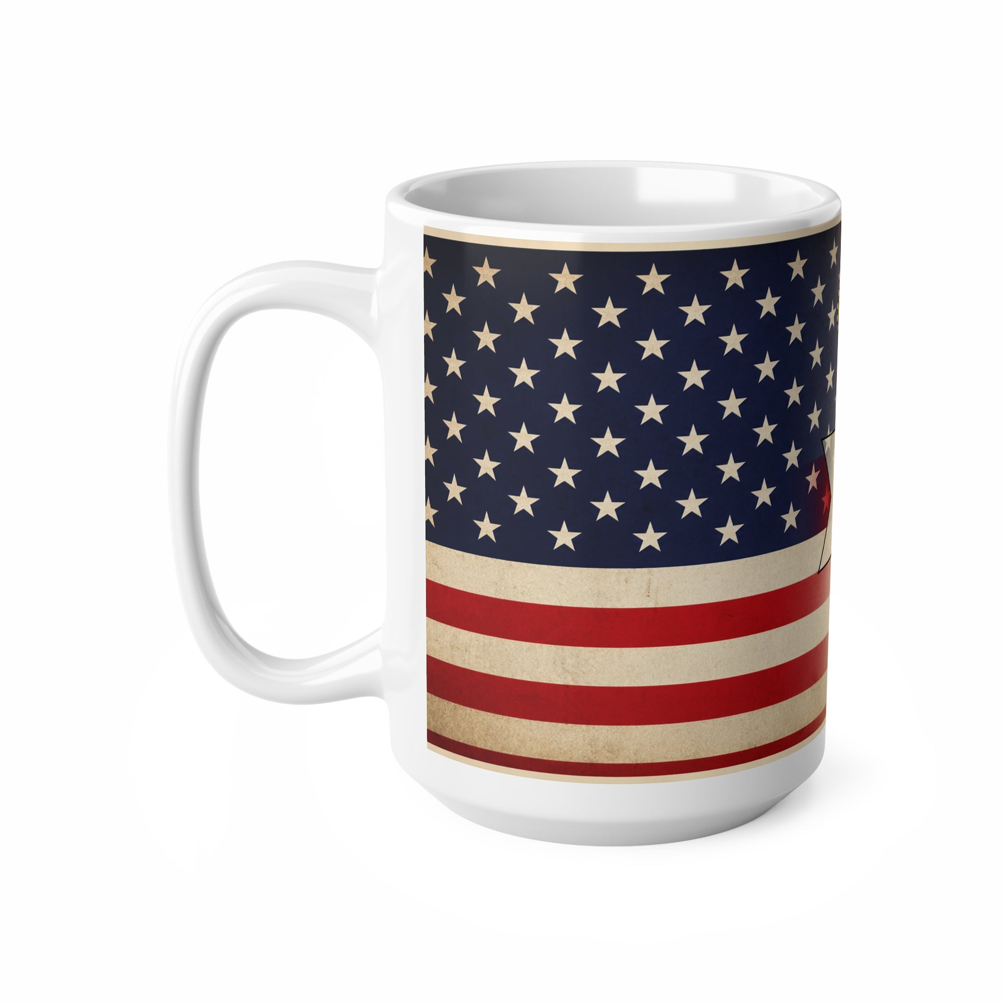 USA / Northern Ireland Flag Coffee Mug — Vintage US & British Emblem 11oz/15oz