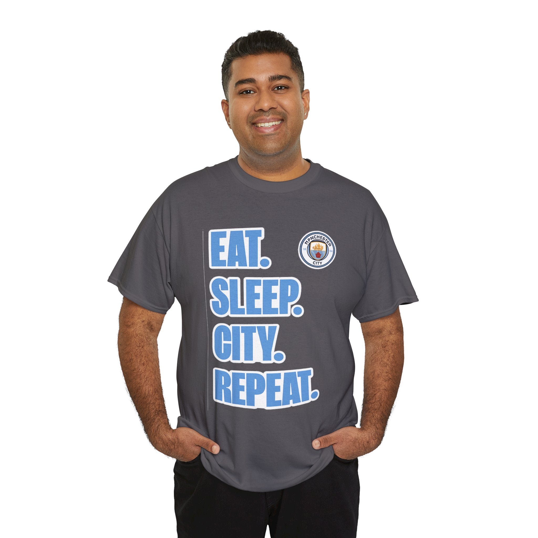 Eat. Sleep. City. Repeat. T‑Shirt — Manchester City Fan Tee