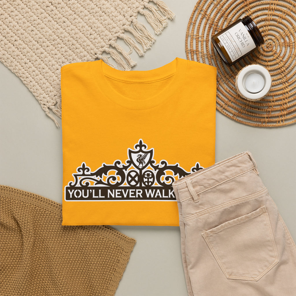 You'll Never Walk Alone T‑Shirt — Liverpool FC Crest Cotton Tee