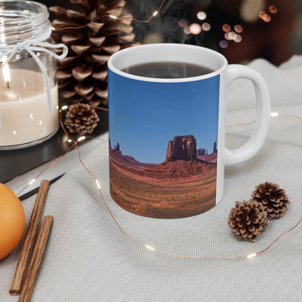 Desert Panorama Mug — Monument Valley Scenic Ceramic Coffee Cup (11oz & 15oz)