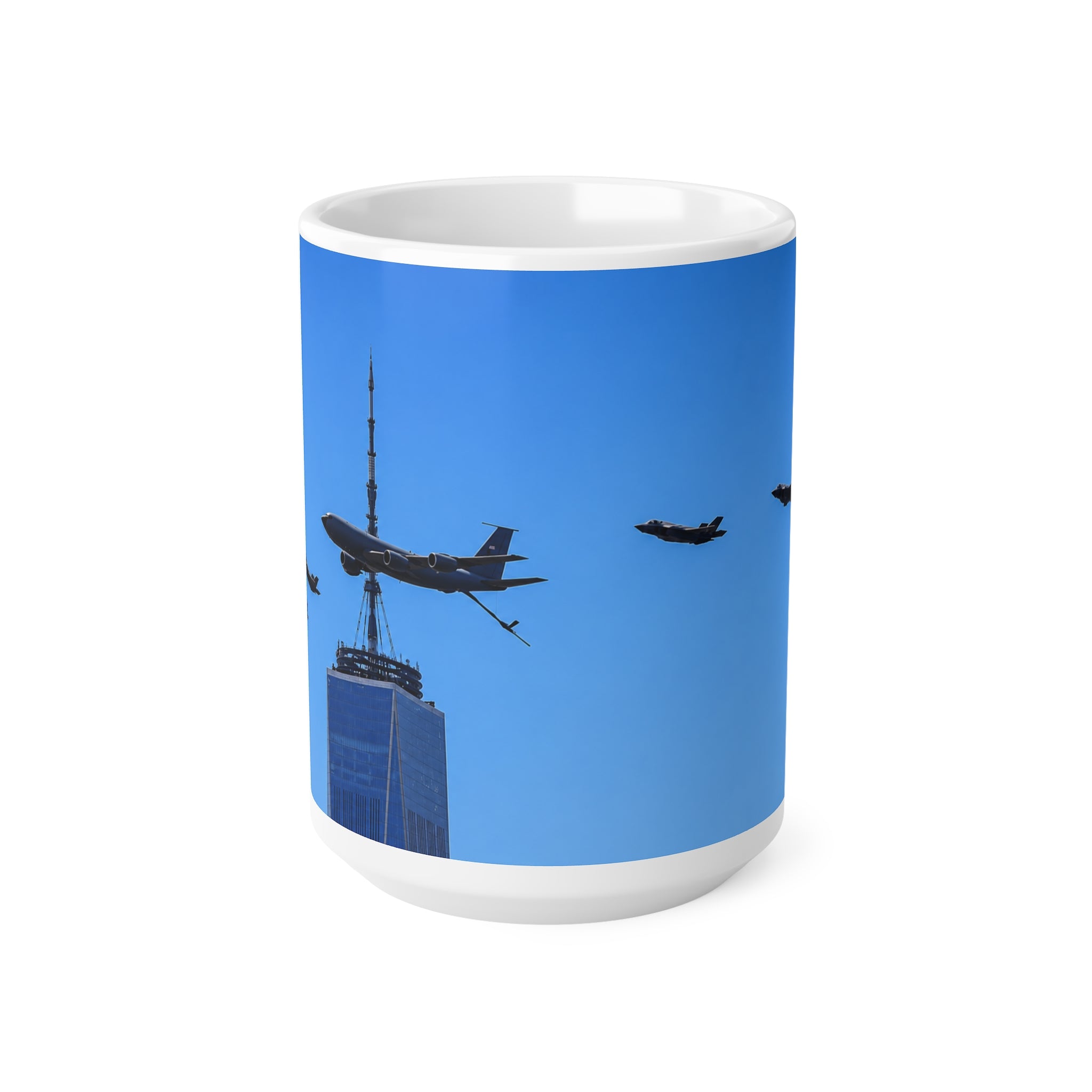 US Military over New York City Ceramic Coffee Cups, 11oz, 15oz