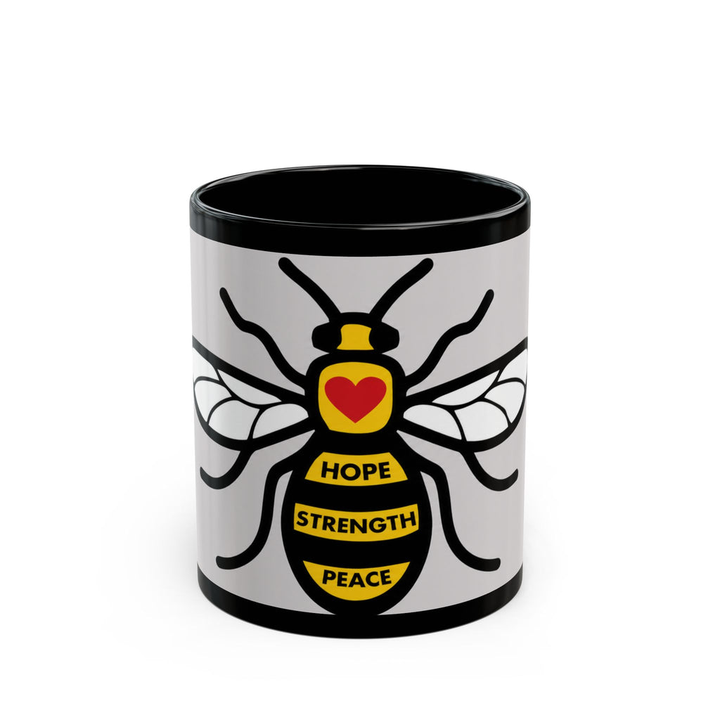 Manchester Bee of Hope Coffee Mug – Hope Strength Peace 11oz/15oz Black Ceramic