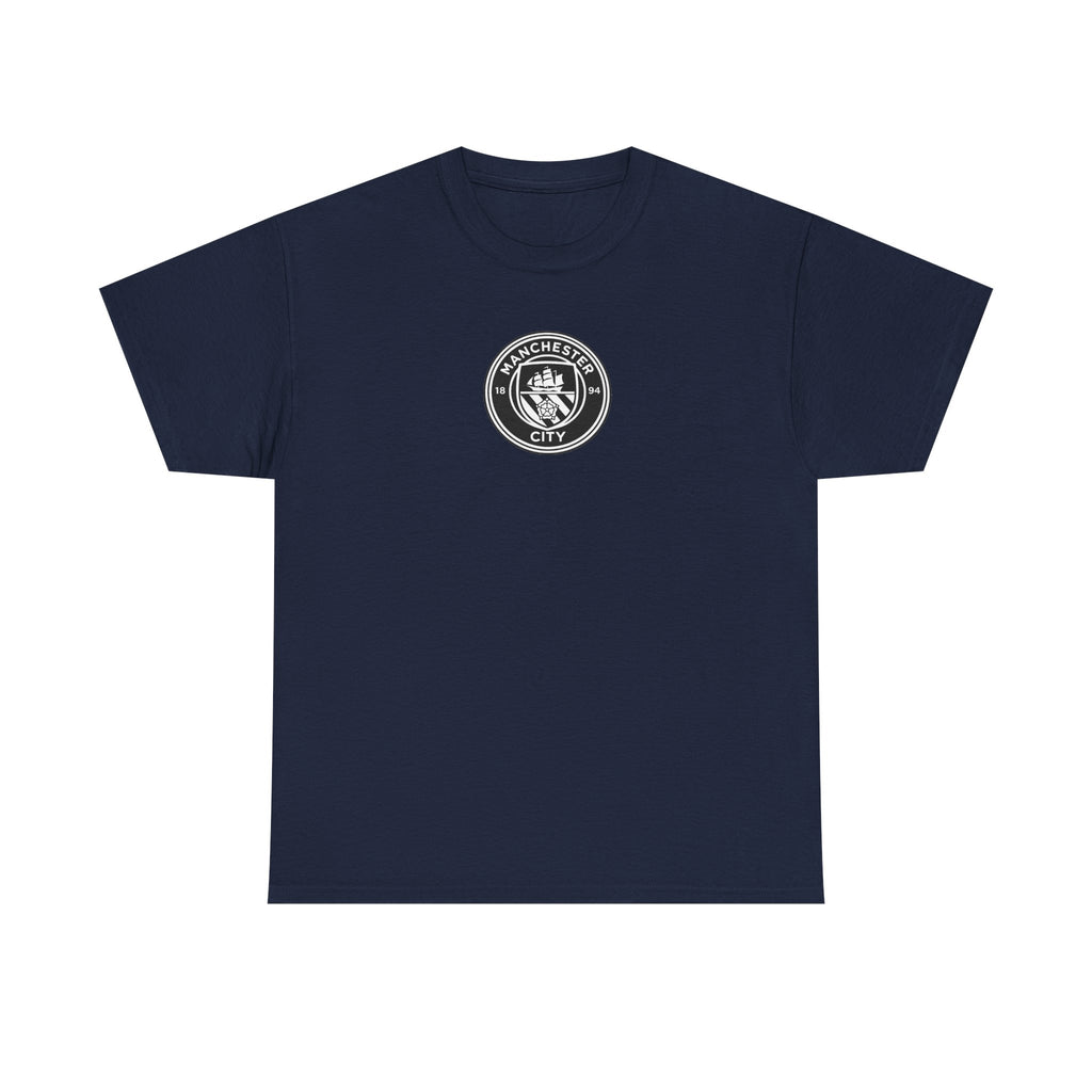 Man City Unofficial T-Shirt — Vintage Crest Logo Tee (Small Chest Emblem)