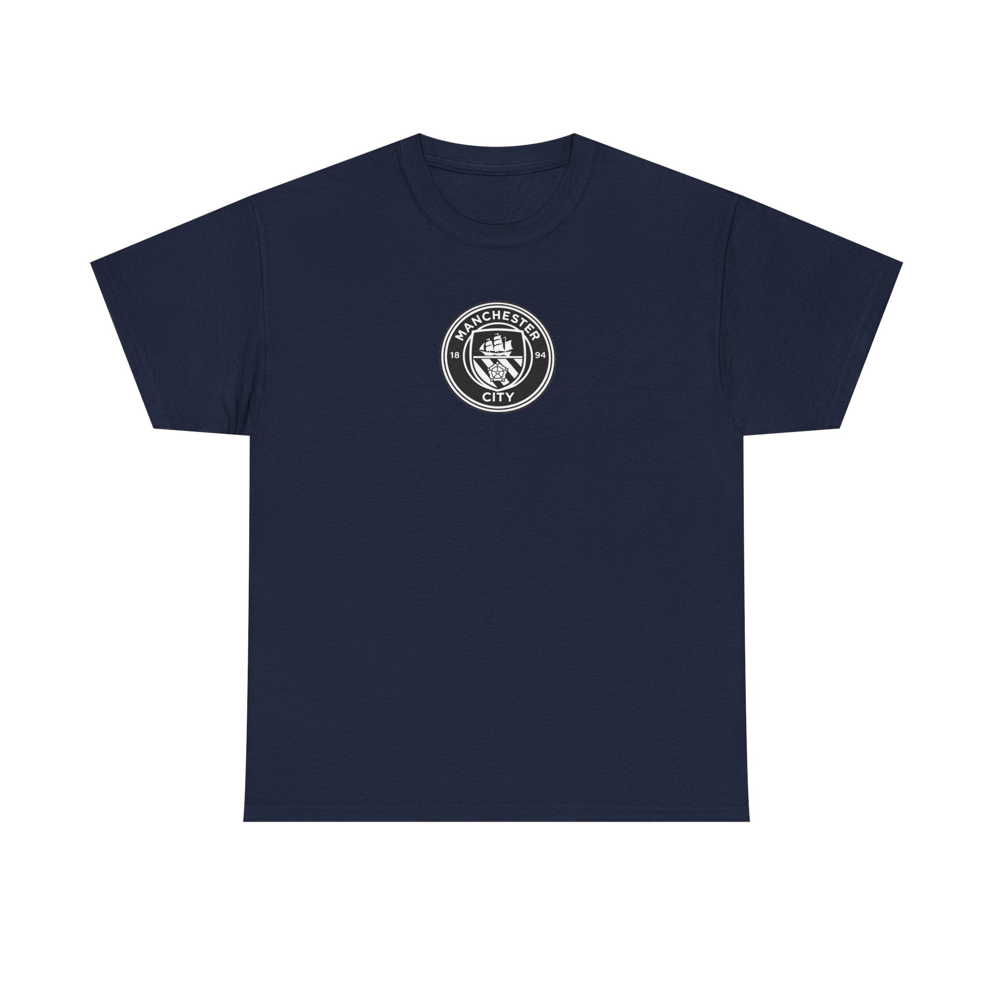 Man City Unofficial T-Shirt — Vintage Crest Logo Tee (Small Chest Emblem)