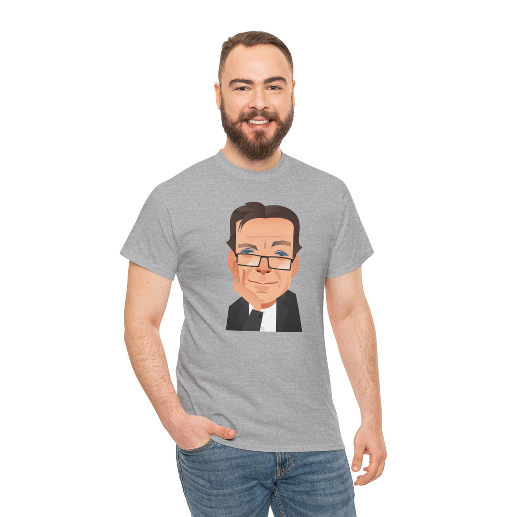 Tony Wilson Manchester Legend Caricature Gentleman Face Cotton T-Shirt