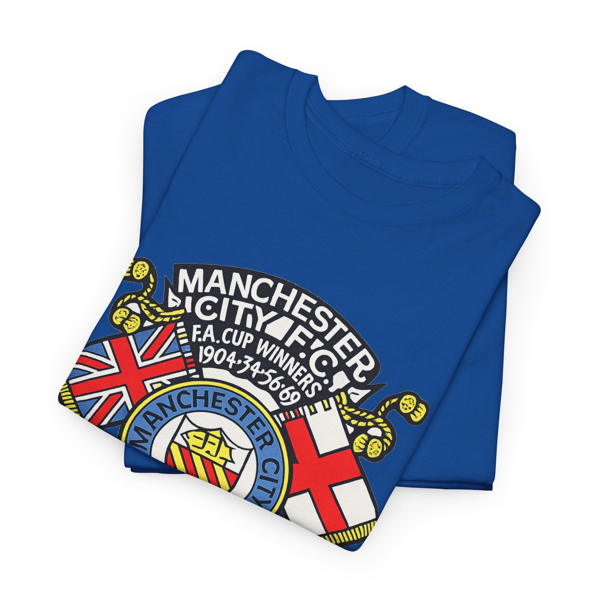 Manchester City Vintage Crest Tee — 'The Super Blues' 1970 European Cup Winners