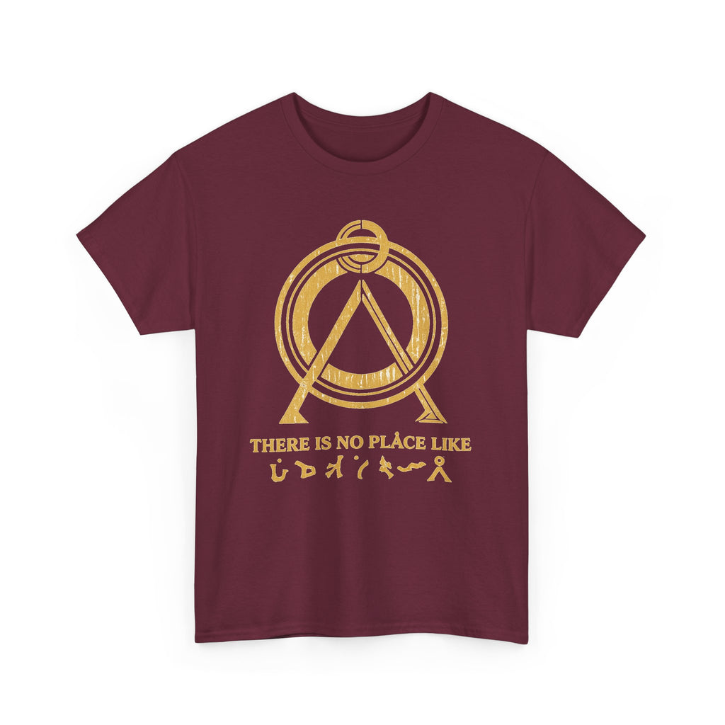 There Is No Place Like Home Graphic Tee — Vintage Gold Sigil T‑Shirt