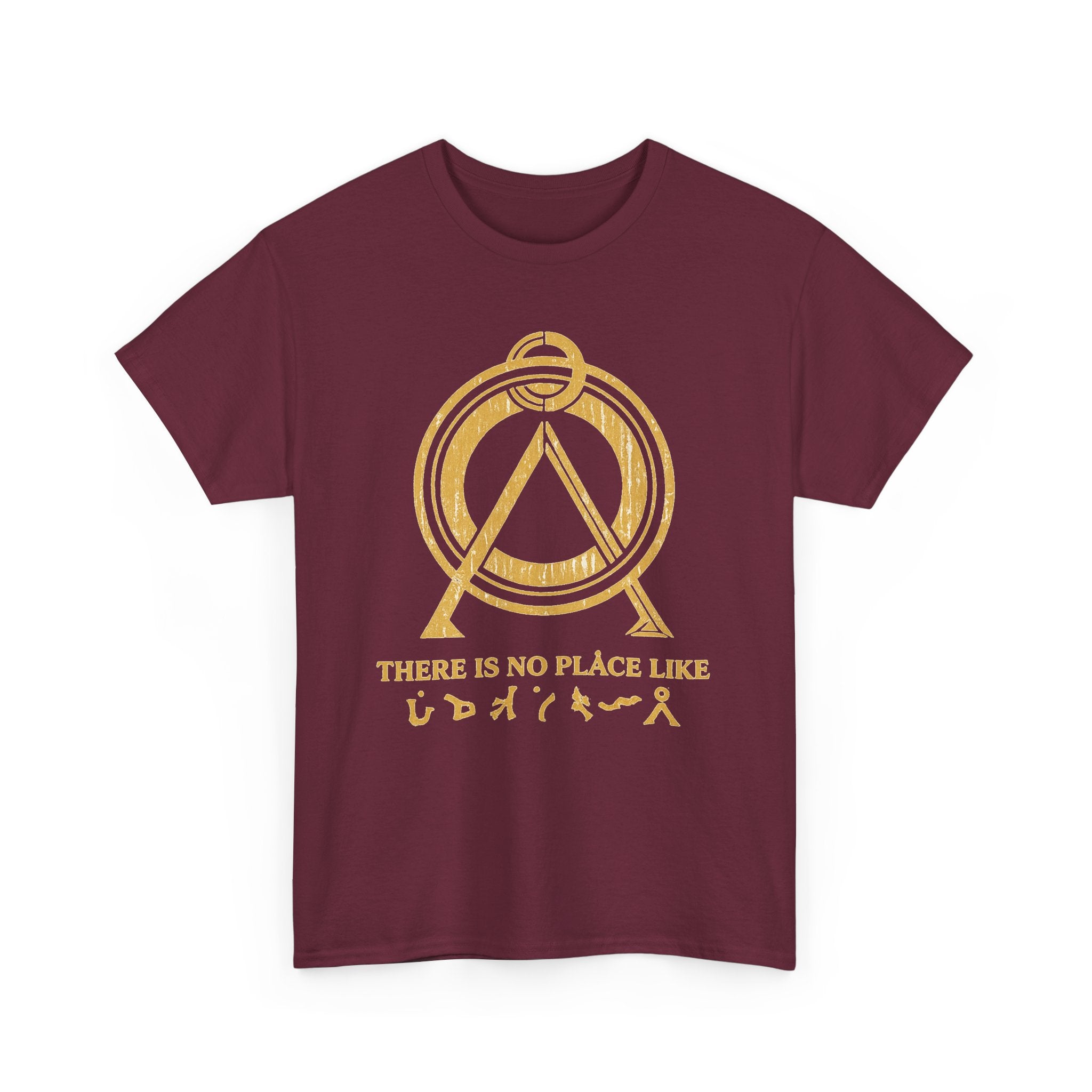 There Is No Place Like Home Graphic Tee — Vintage Gold Sigil T‑Shirt