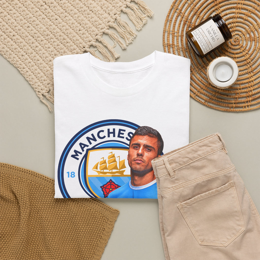 Rodri Manchester City Legend Football Tee — Player Portrait Soccer Shirt