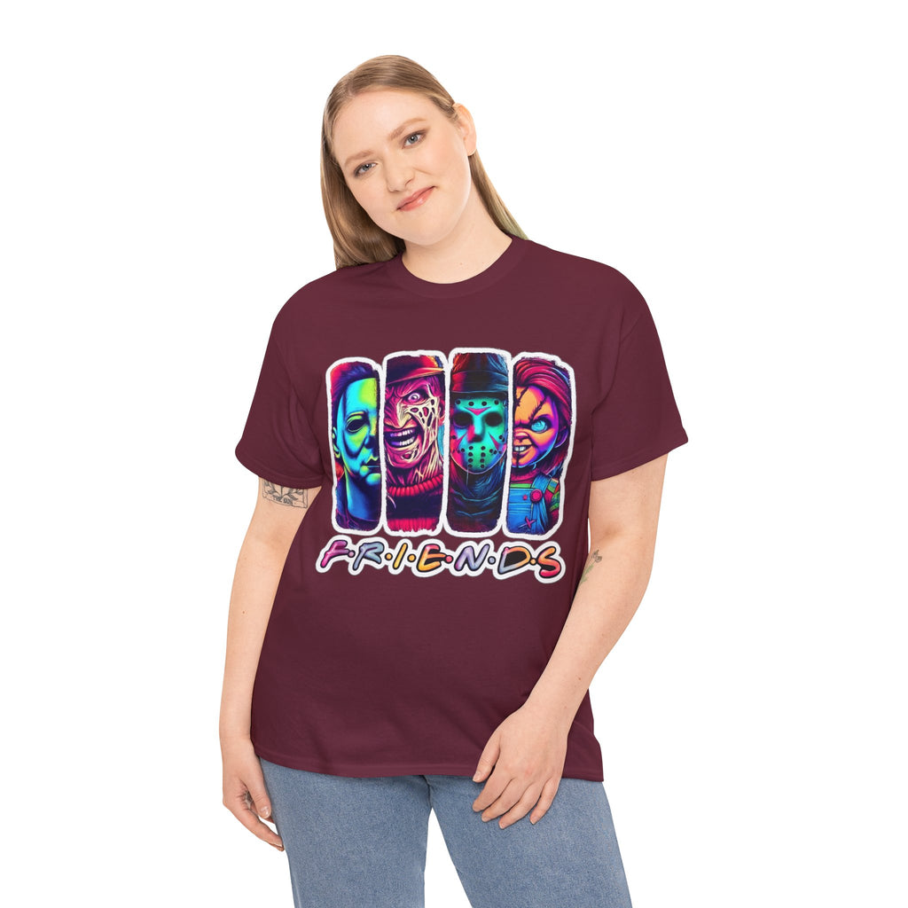 Halloween Horror Icons "Friends" T-Shirt — Neon Retro Slasher Tee