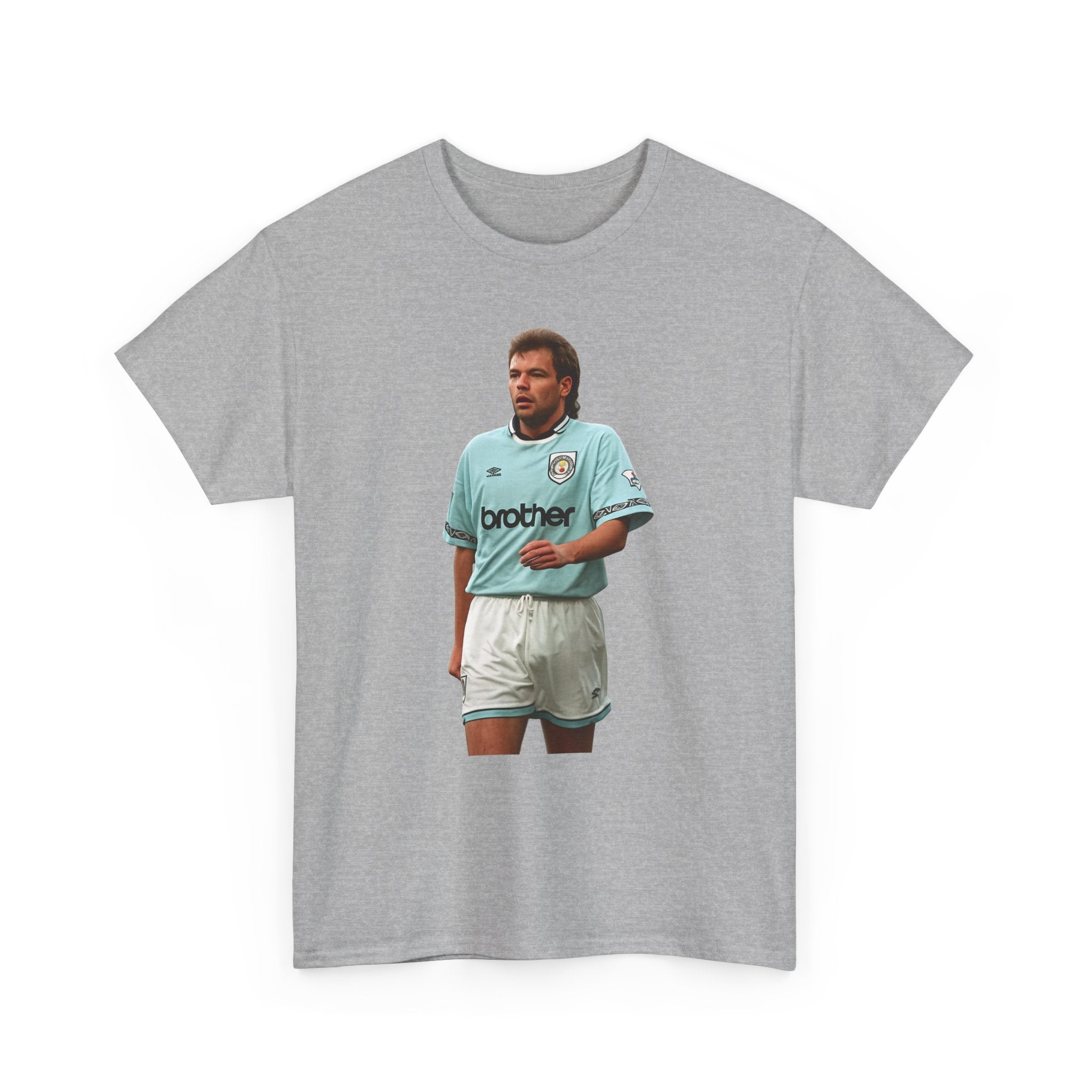 Uwe Rosler Manchester City Legend Graphic Tee - Retro Football Kit Print