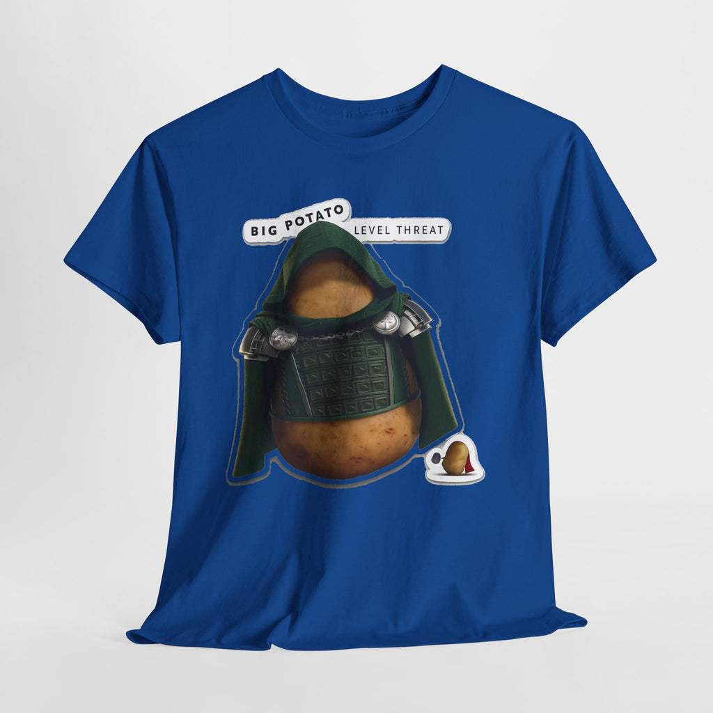 Big Potato "Level Threat" Doom Tee — Funny Potato Soldier Graphic T-Shirt