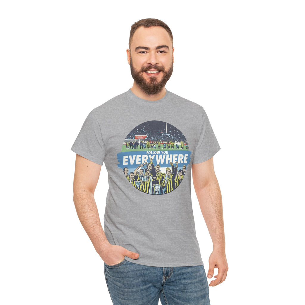 Manchester City Everywhere Soccer Crowd Graphic Tee — 'Follow You Everywhere' Fan Shirt