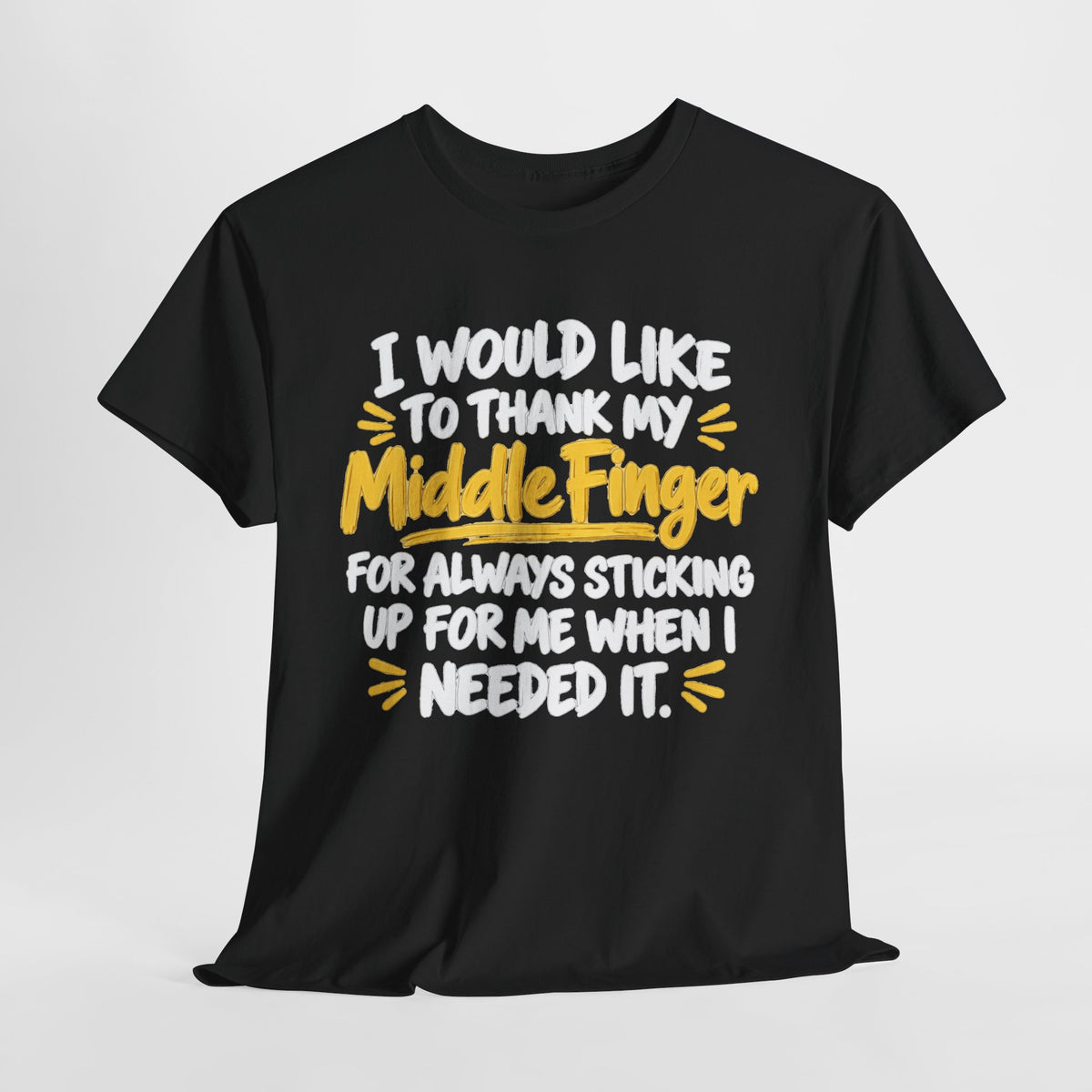Middle Finger Thank You Tee — Funny Sarcastic Graphic T-Shirt
