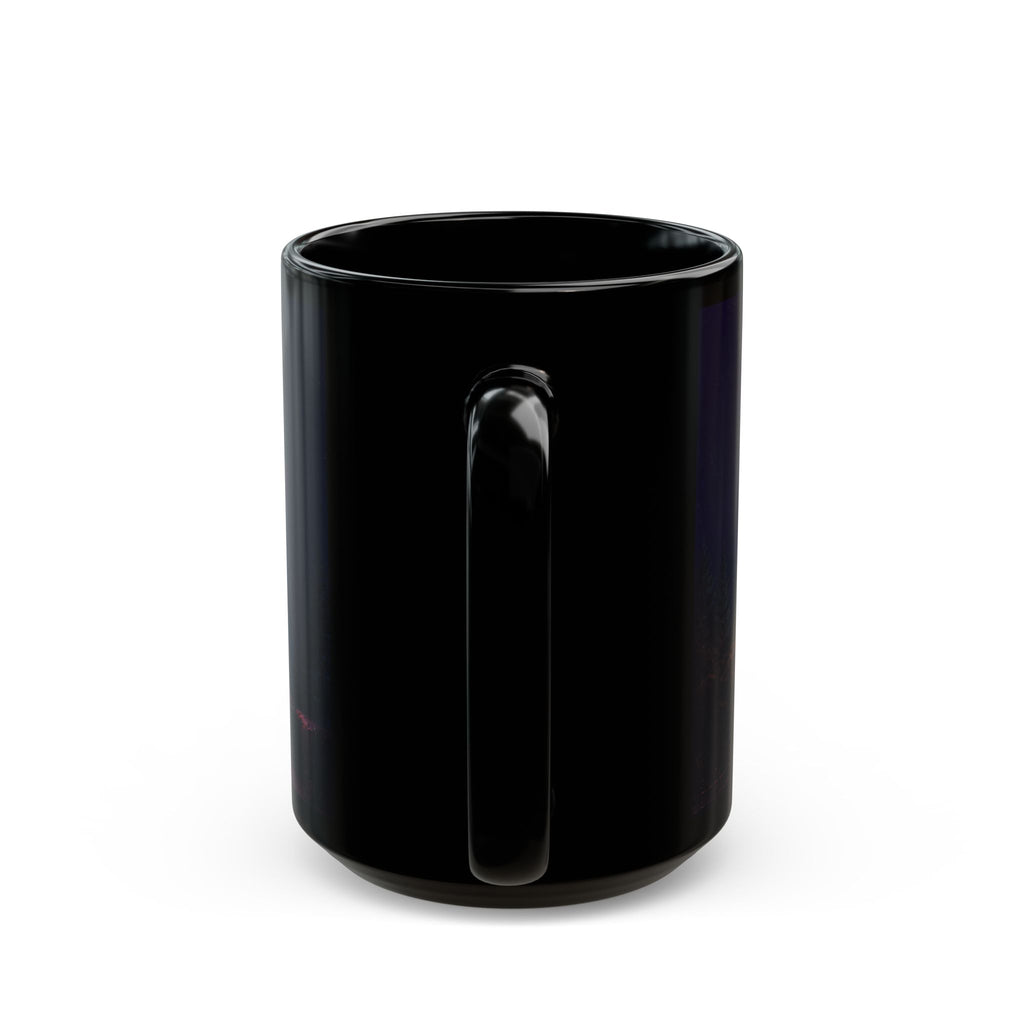 Hogwarts Castle Fireworks Night Black Mug — Castle Nightscape Coffee Cup (11oz/15oz)