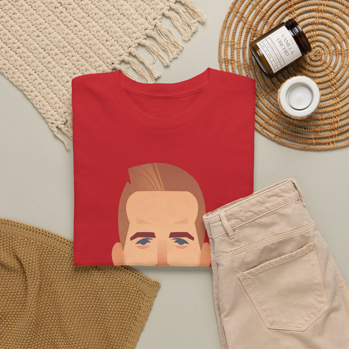 Harry Kane England Caricature Portrait Tee — Minimal Male Face Graphic Cotton T-Shirt