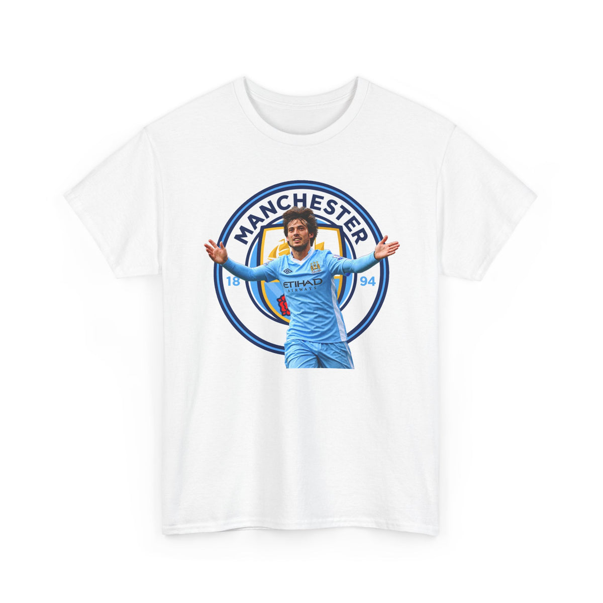 David Silva Manchester Legend Football Tee — Player Celebration Design