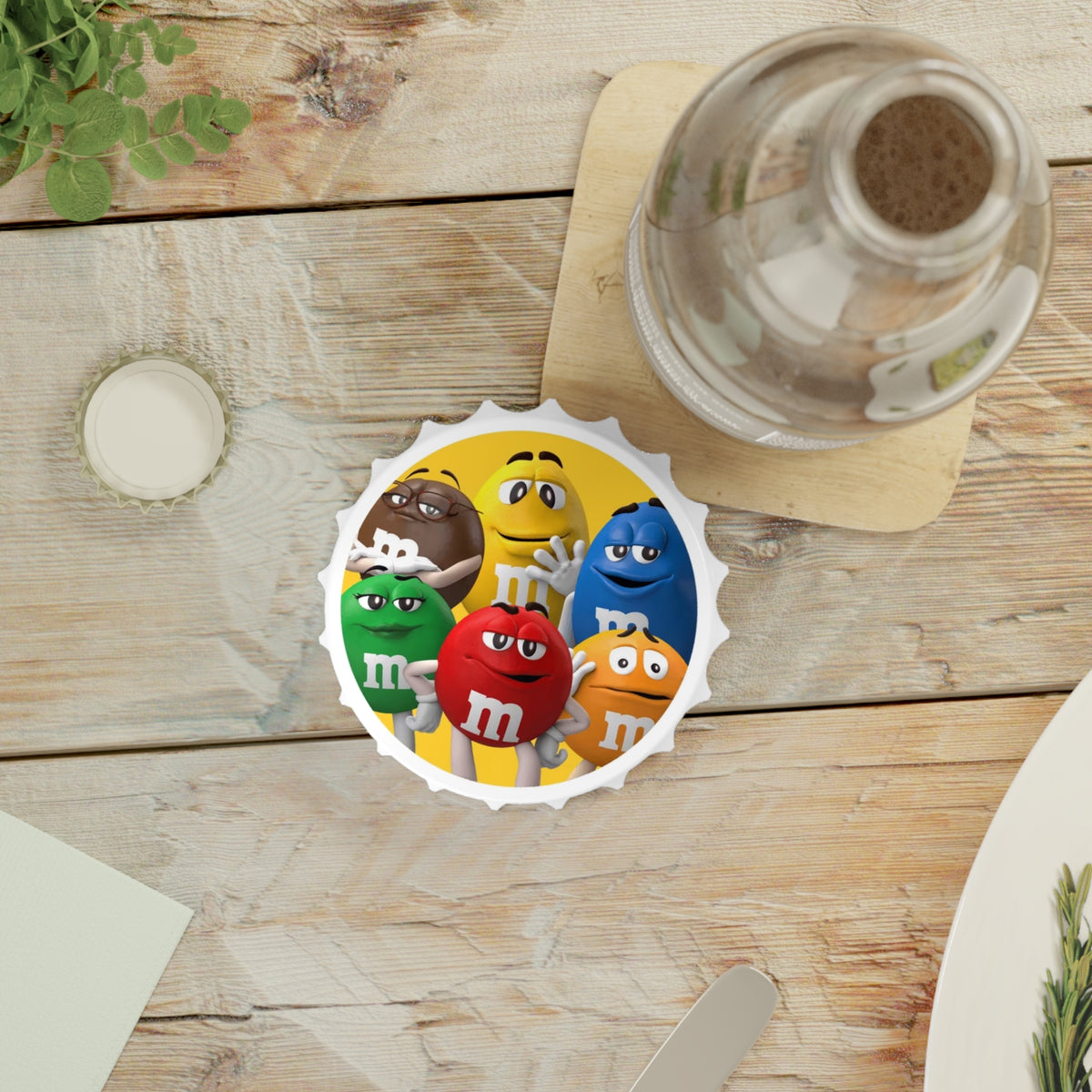 M&M's Characters Inspired Bottle Opener Magnet — Colorful Candy Cap Opener