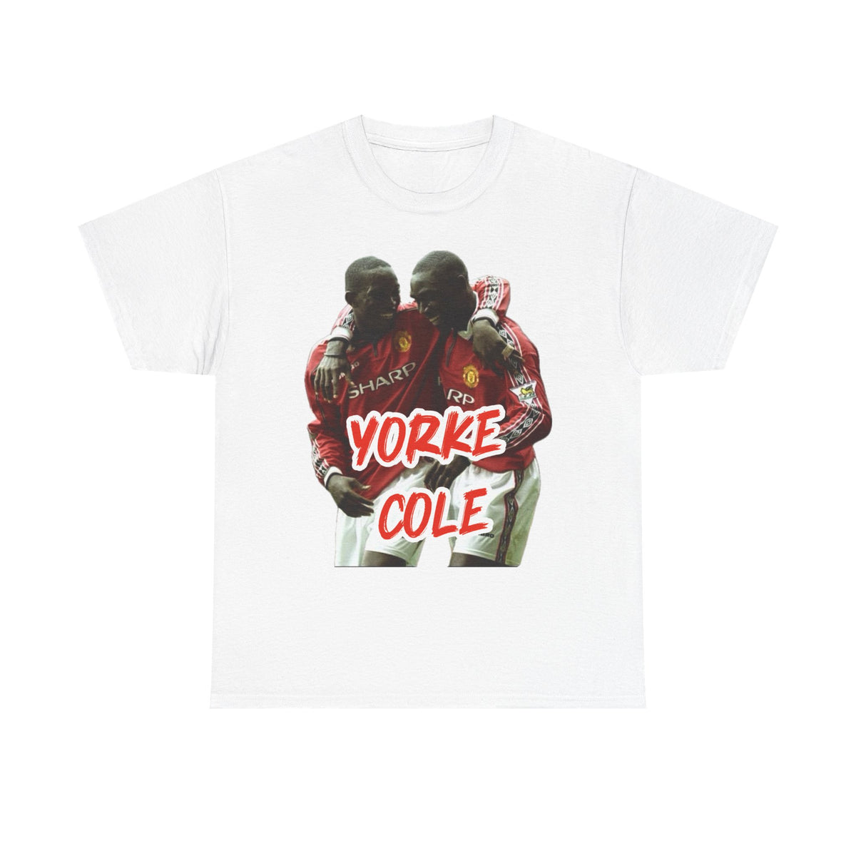 Yorke & Cole Manchester United Soccer Legends Graphic Tee — 'Yorke Cole' Retro Football Shirt