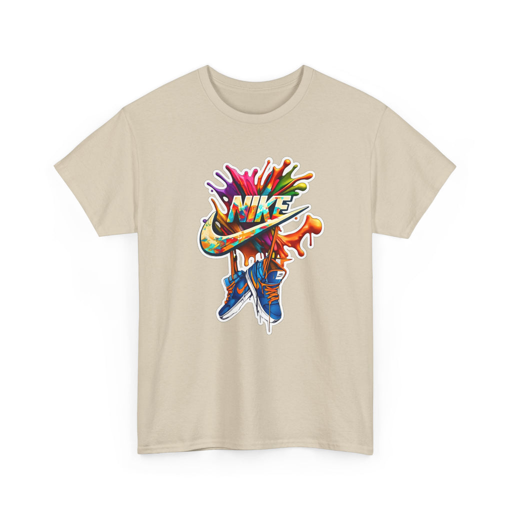 Nike Inspired Splash Graphic Tee — Colorful Sneaker Streetwear T-Shirt