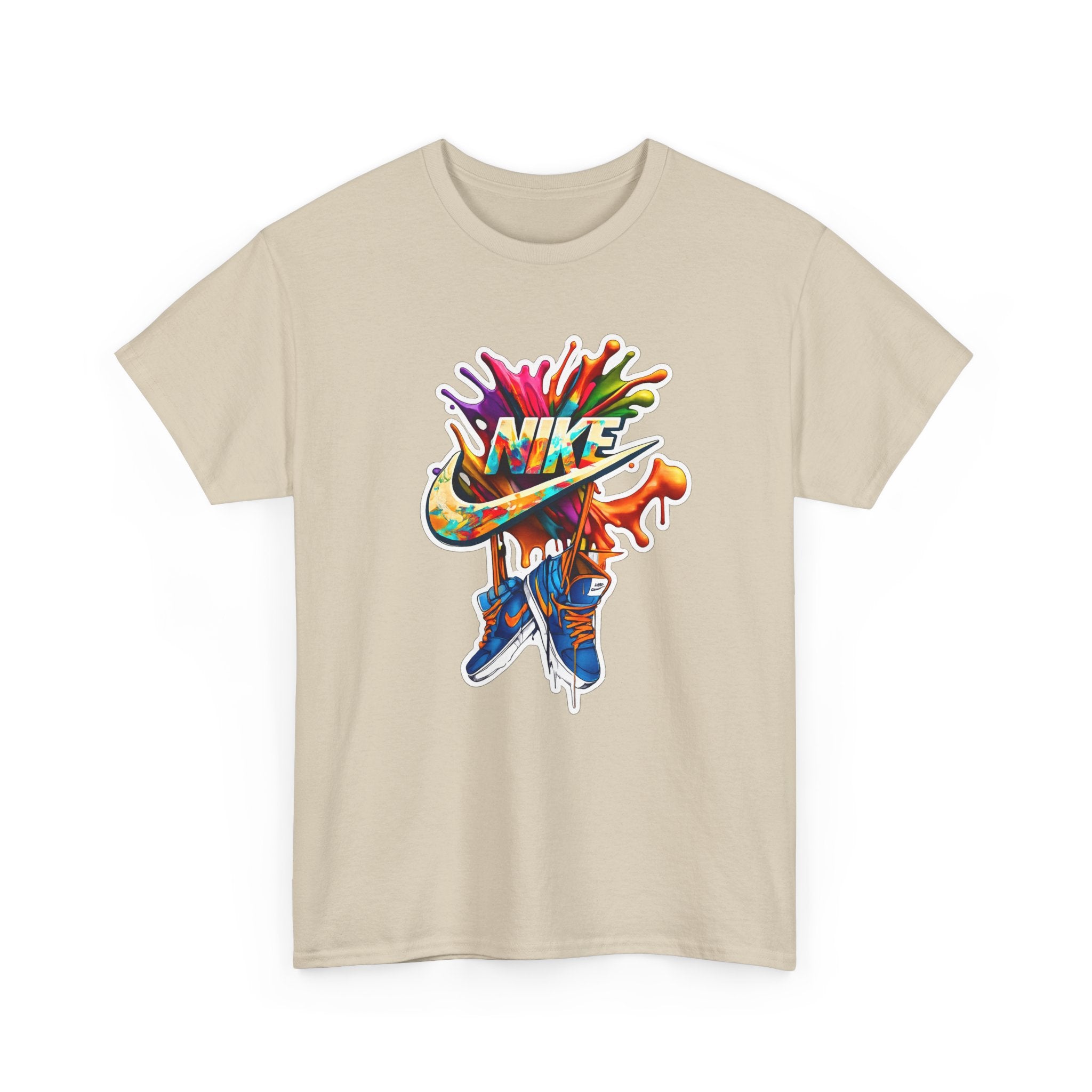 Nike Inspired Splash Graphic Tee — Colorful Sneaker Streetwear T-Shirt