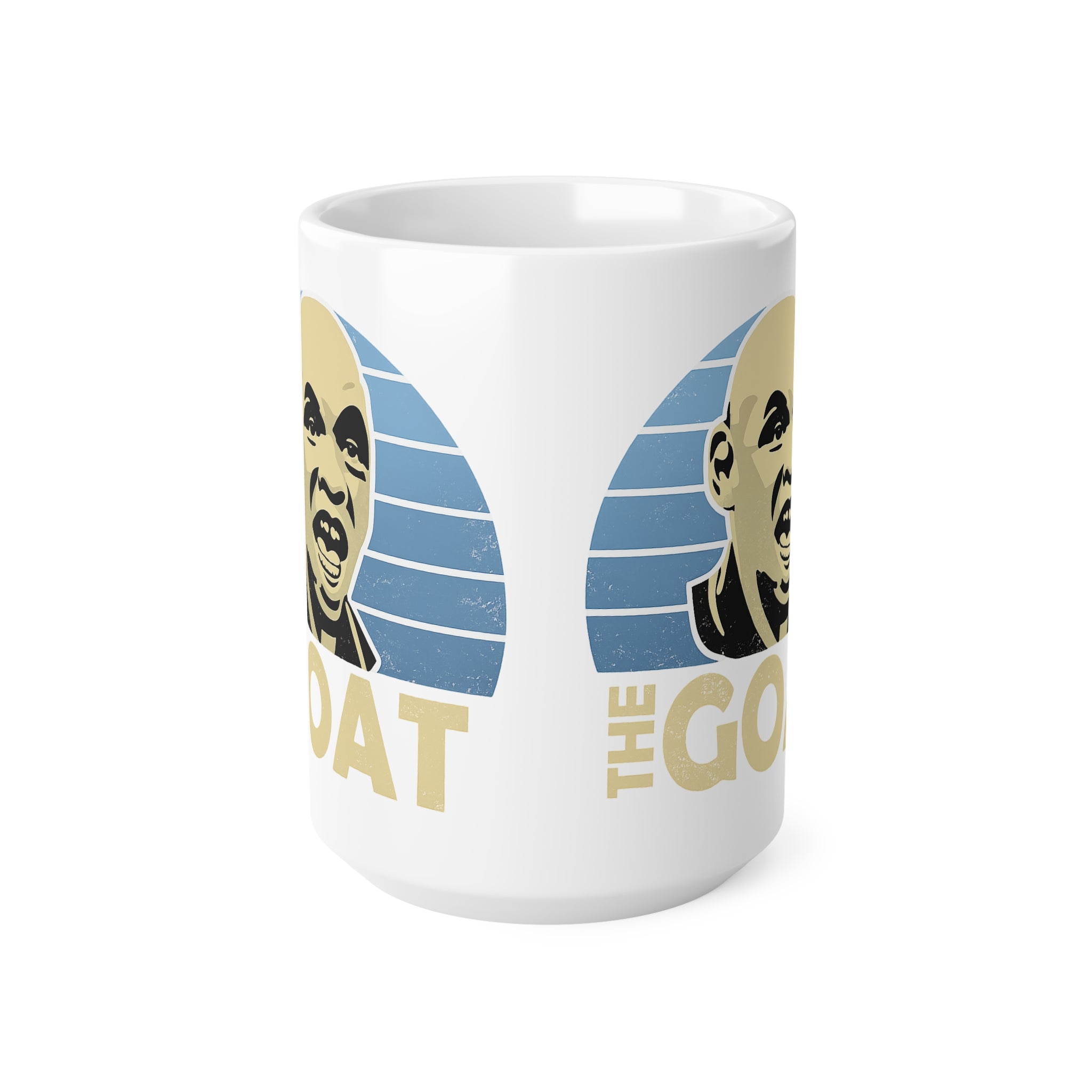 Shaun GOAT Goater Manchester City Ceramic Mug — Retro Blue Striped Design (11oz & 15oz)