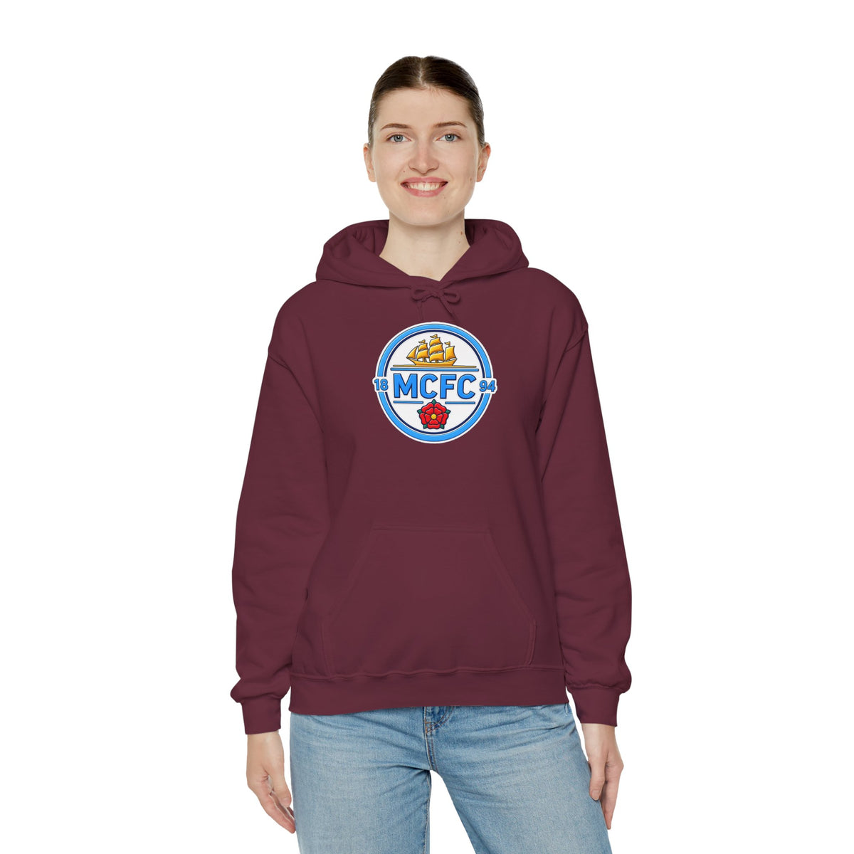 MCFC Logo Hoodie – Vintage Football Club Crest Pullover
