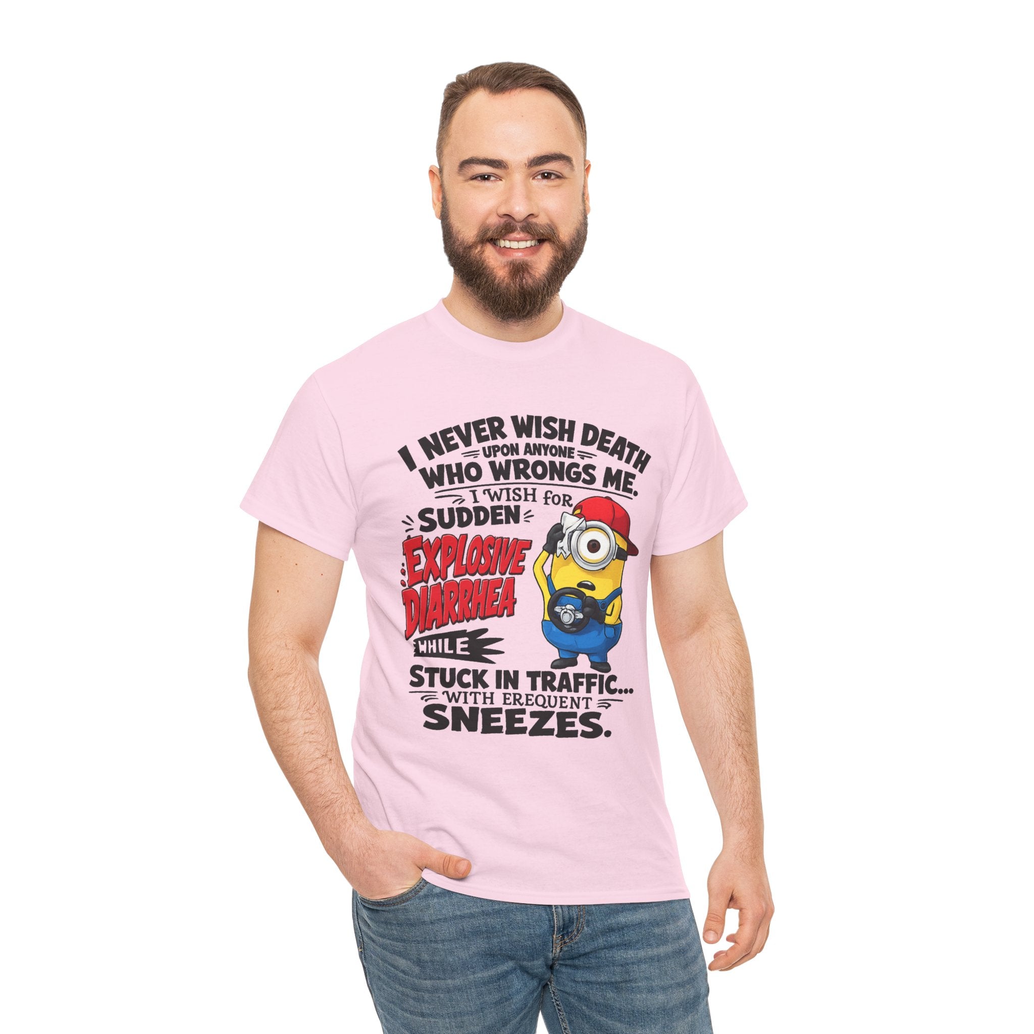 Funny Minion Traffic Tee — "Explosive Diarrhea" Humorous Graphic T-Shirt
