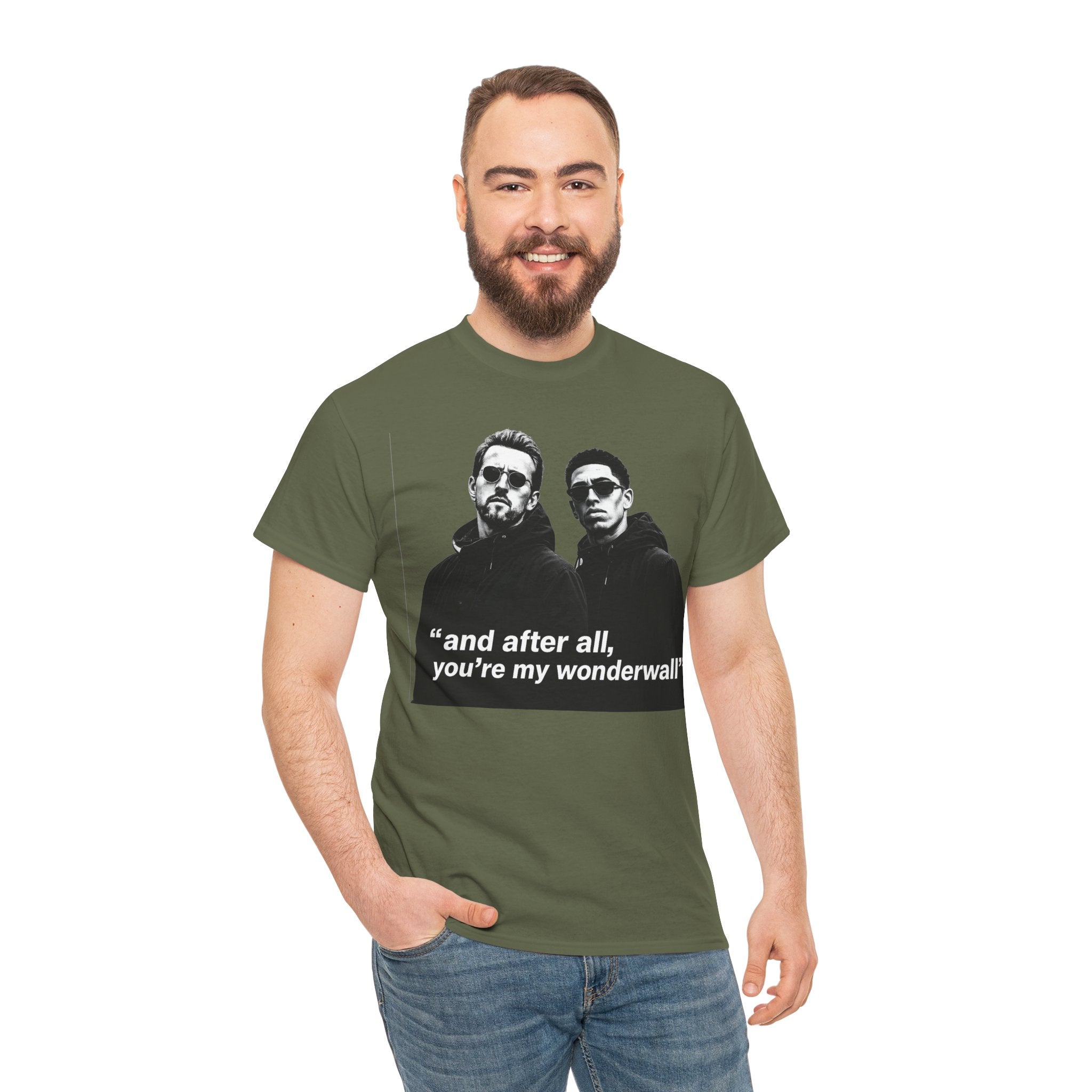 Kane and Bellingham Wonderwall Lyric T-Shirt — ‘and after all, you’re my wonderwall’ Retro Band Tee