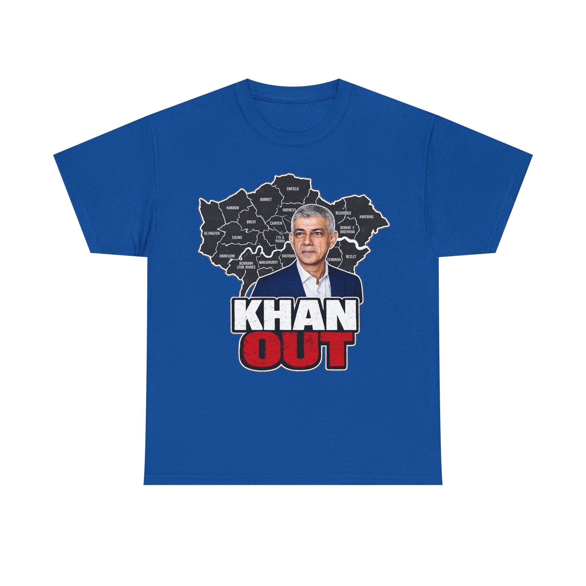 Sadiq Khan Out" Political Protest Tee with Sadiq Khan Graphic T-Shirt