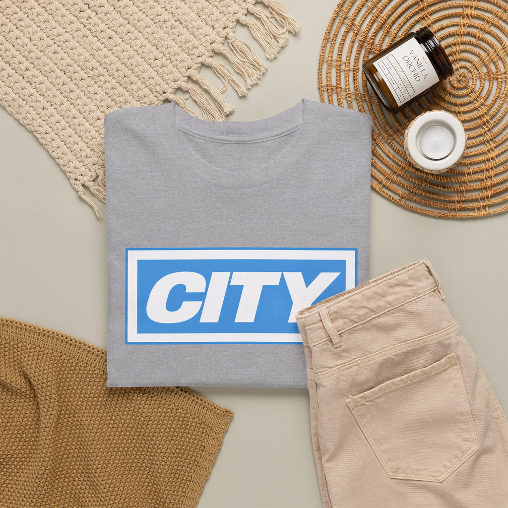 City Logo T-Shirt — Bold Blue Box Graphic Tee