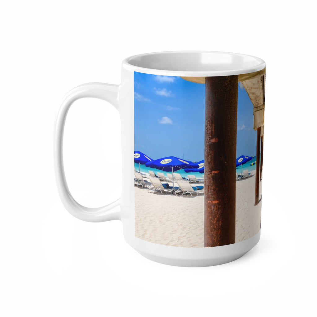 Barbados Beach Pier Photo Mug — Tropical Ocean View Coffee Cup (11oz & 15oz)
