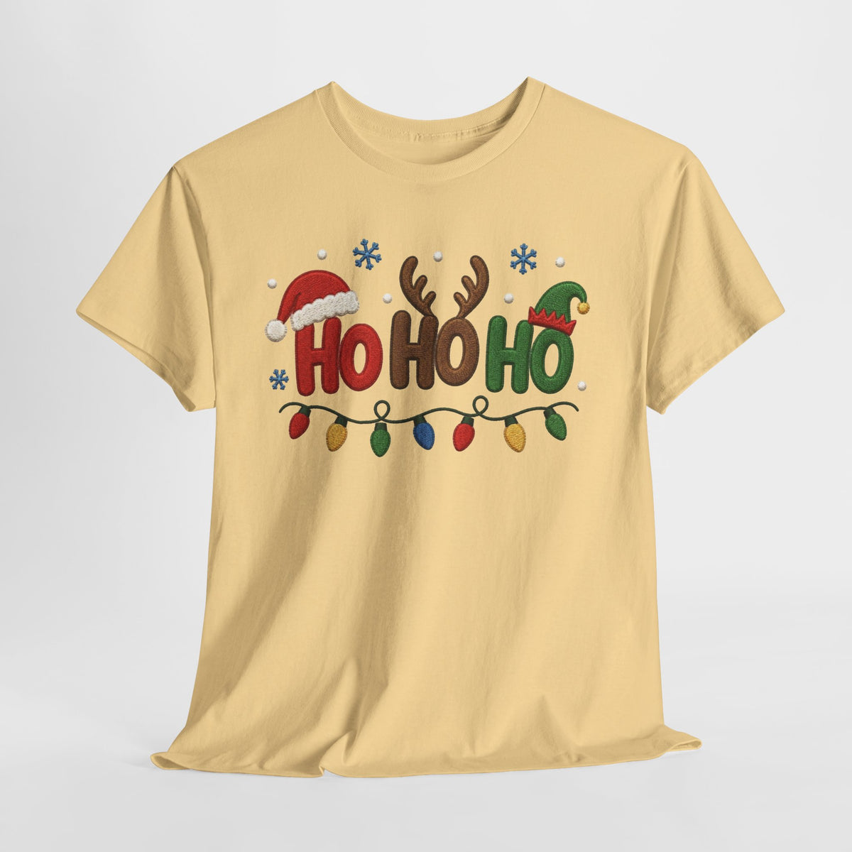 Christmas Ho Ho Ho Tee — Festive Santa, Reindeer & Lights Holiday T-Shirt