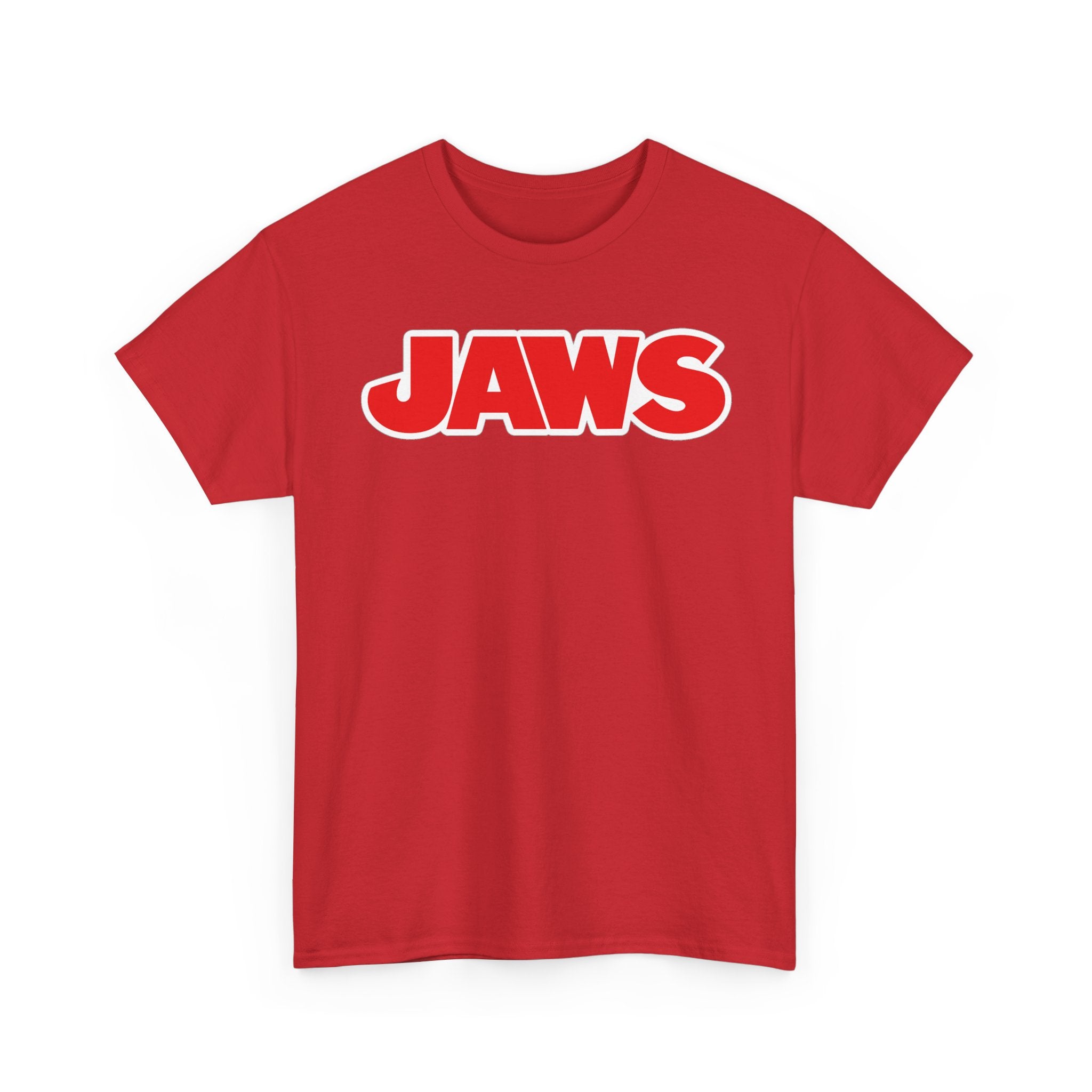 Jaws Logo Tee — Retro Red Movie Graphic T‑Shirt