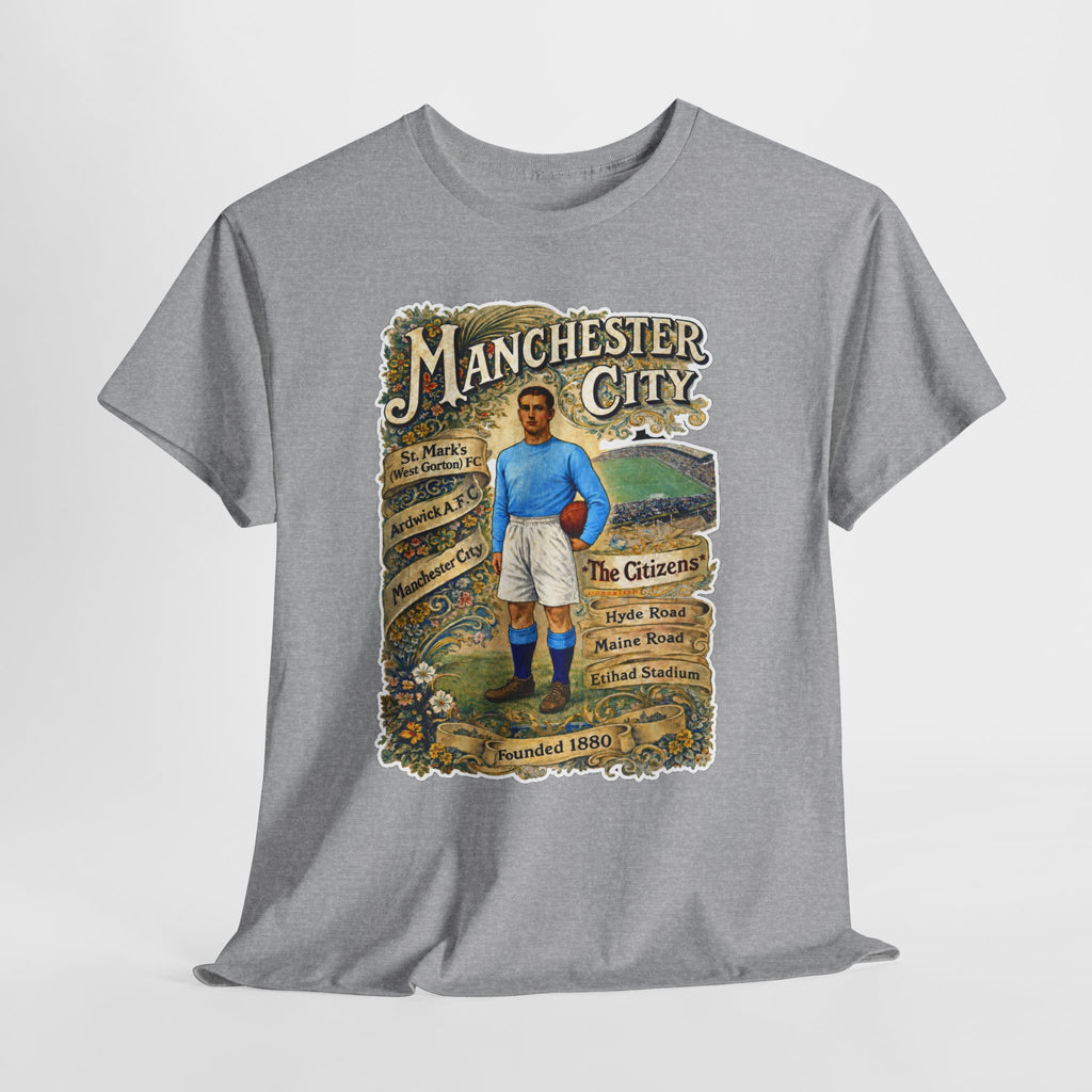 Manchester City Vintage Football Tee — Retro Soccer Graphic T-Shirt