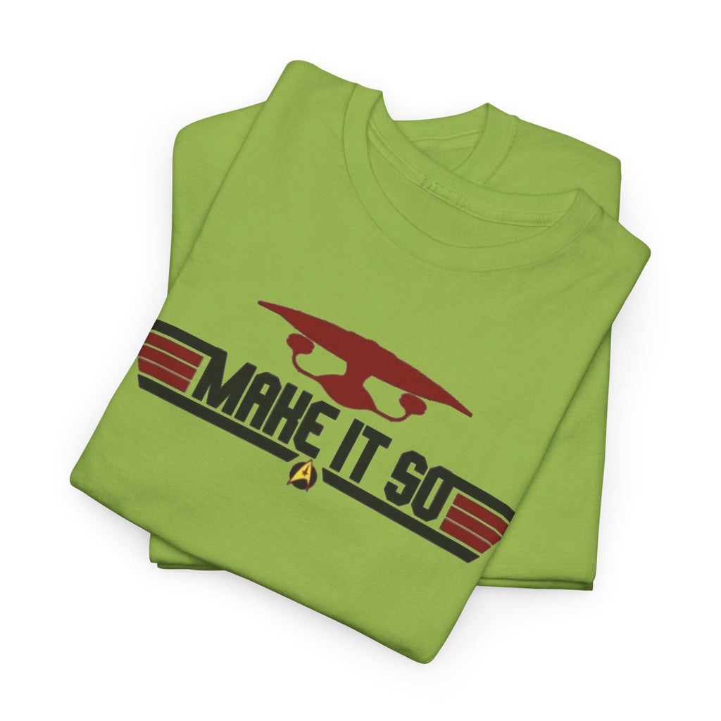 "Make It So" Sci‑Fi Graphic Tee — Retro Starship Emblem T-Shirt