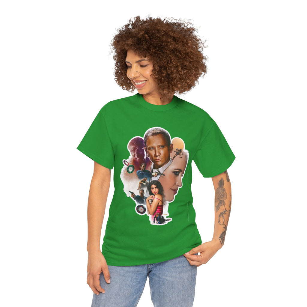 Jame Bond Movie Collage T‑Shirt — Vintage Film Noir Portrait Tee