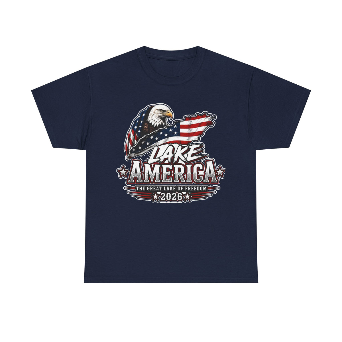 Lake America 2026 Eagle Flag Cotton T-Shirt