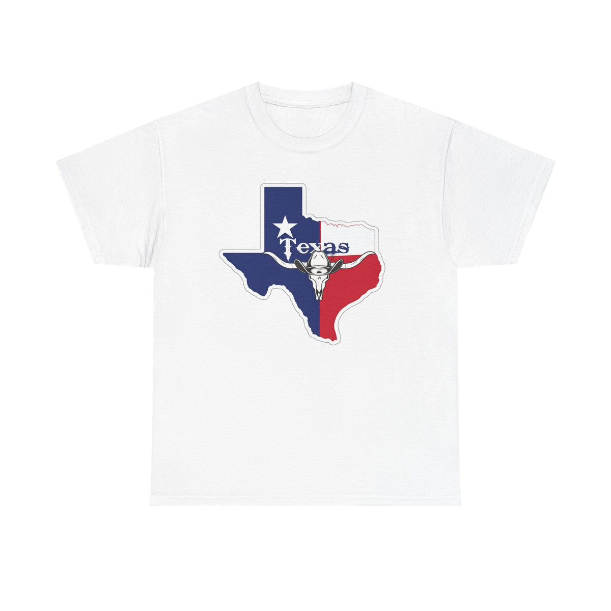 Texas Flag Outline T-Shirt — Lone Star State Map Tee with 'Texas' Text