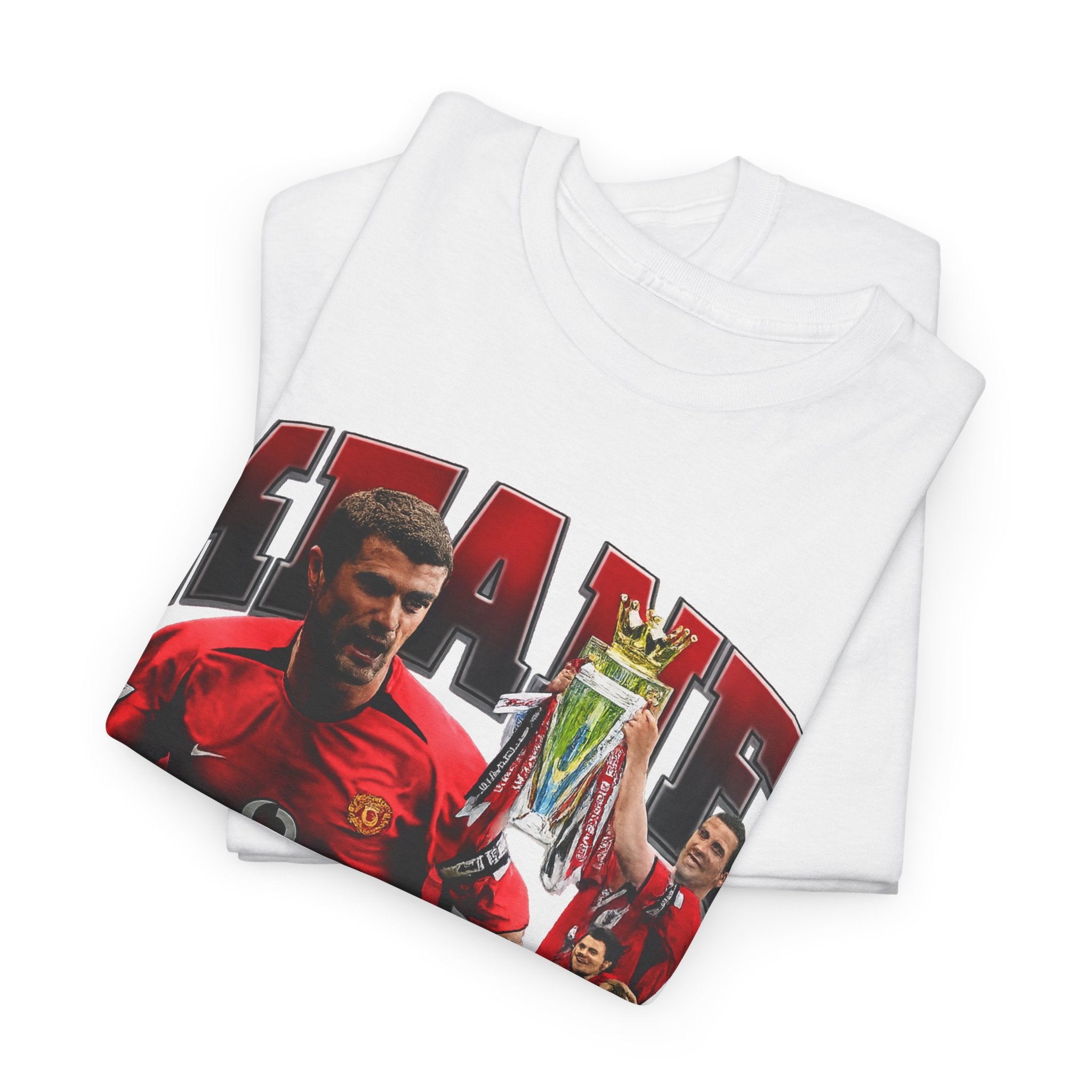 Roy Keane Football Legens Collage Tee — Retro Man United Tribute Shirt
