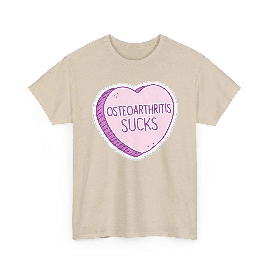 Osteoarthritis Sucks T-Shirt — Pink Heart Awareness Tee