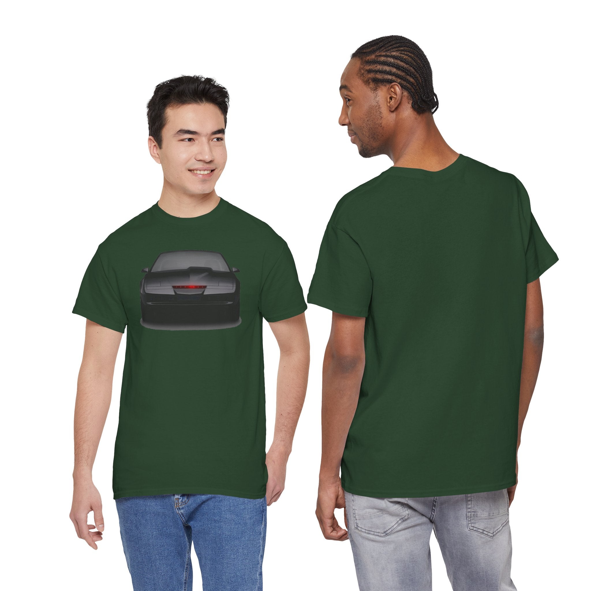 KITT-Inspired Retro Sports Car Tee — Front View Knight Rider Car Graphic Shirt