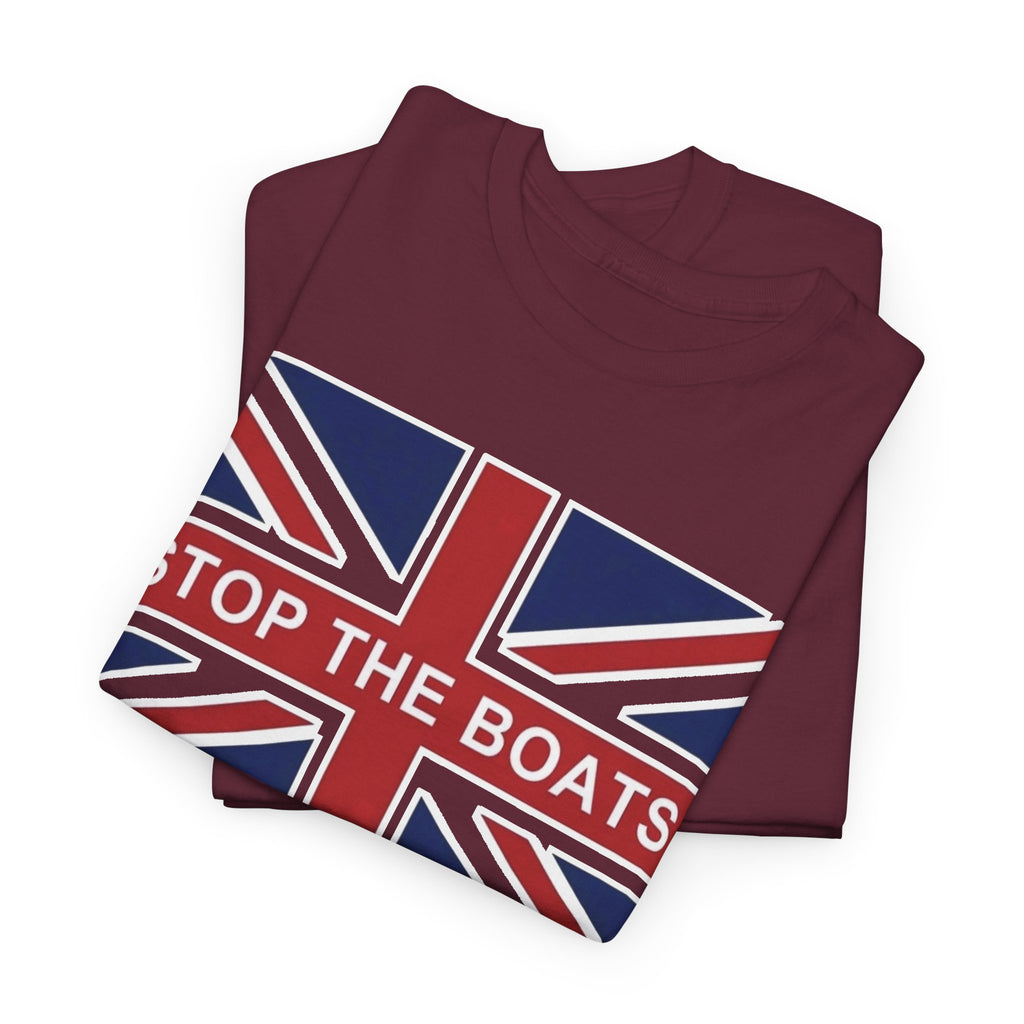 Union Jack "Stop The Boats" Political Statement Tee / T-Shirt