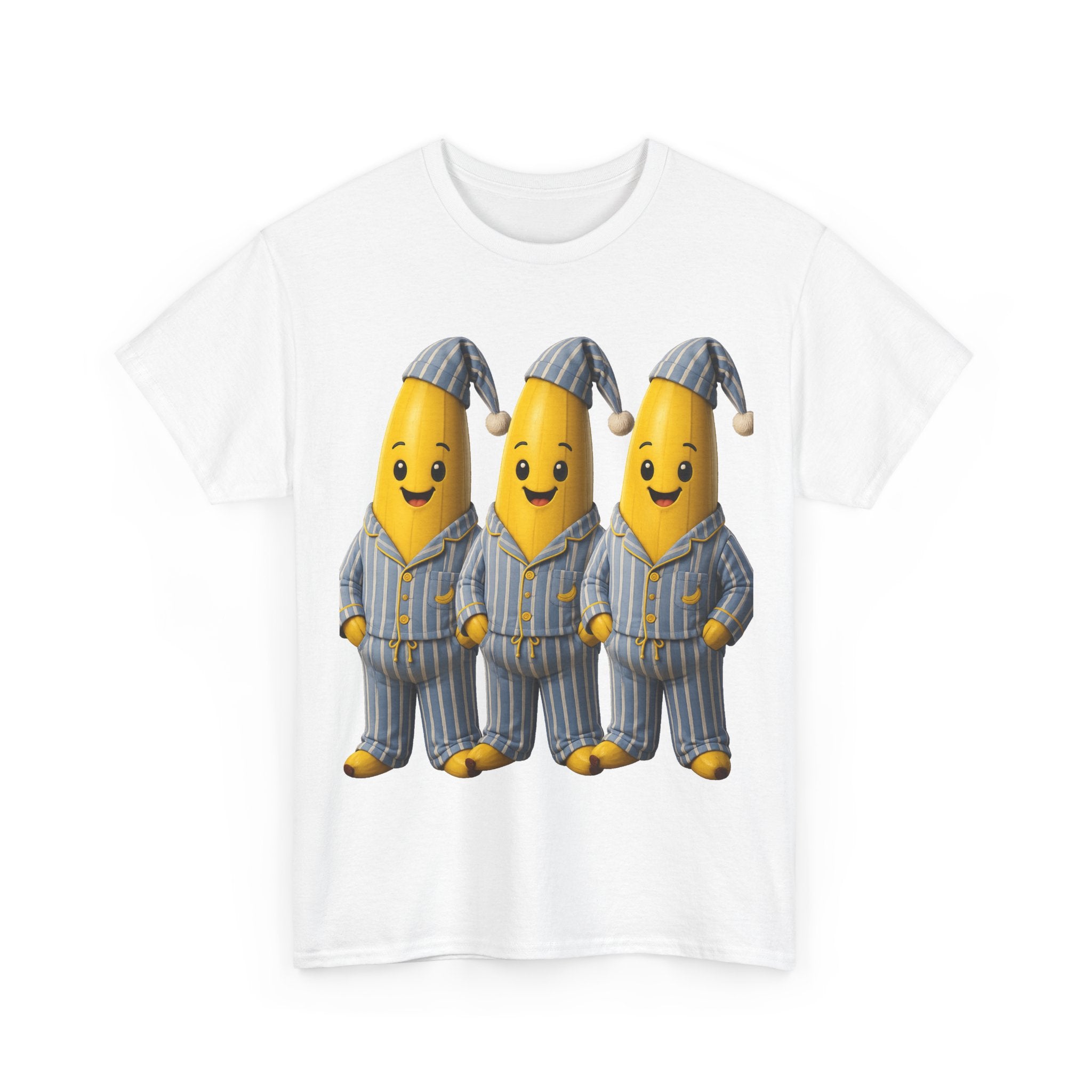 Bananas in Pyjamas – Three Smiling Bananas in Striped Pajamas Graphic T-Shirt