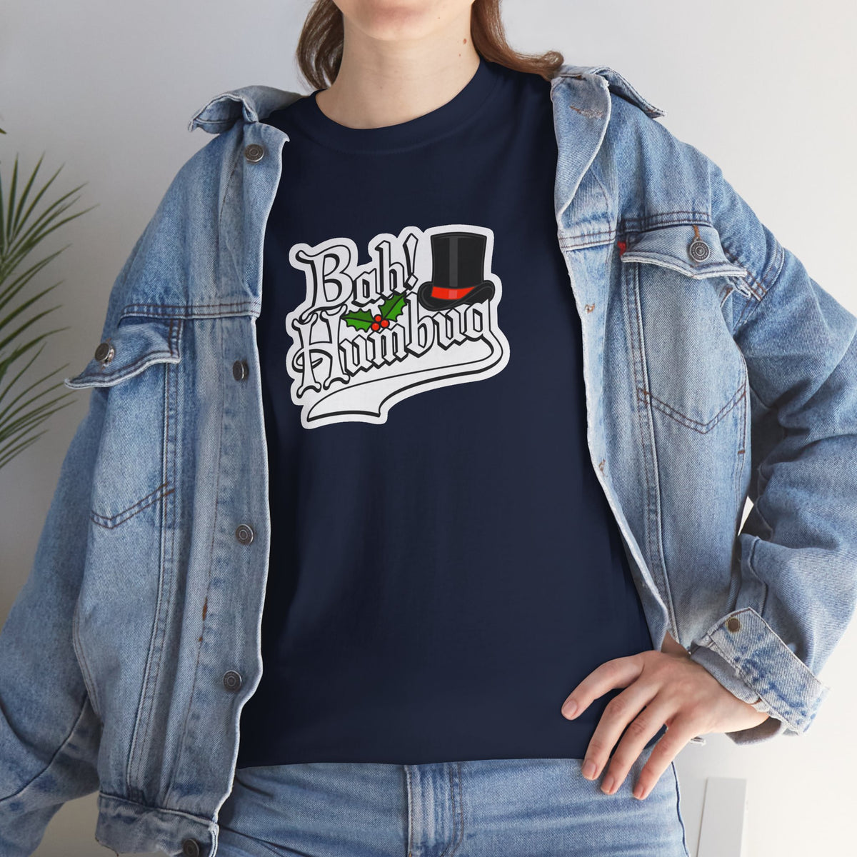 Bah Humbug Christmas Graphic Cotton T-Shirt / Tee