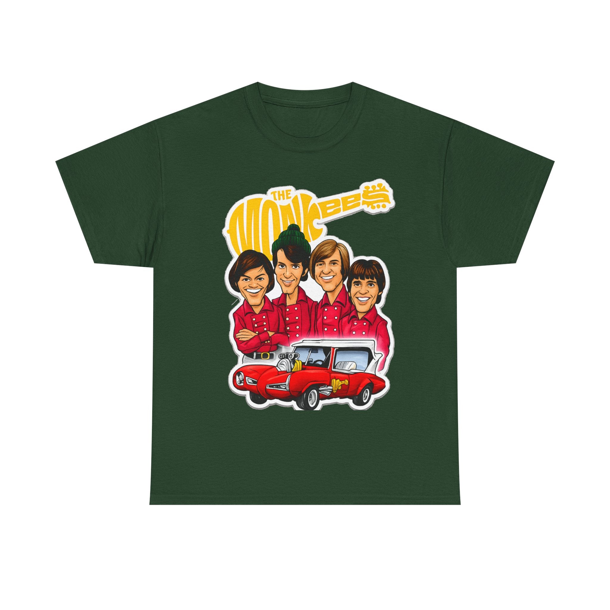The Monkees Retro Band Tee — Colorful Car Cartoon Graphic